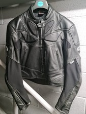 Shoei Motorcycle Leather Jacket Size 52 Black