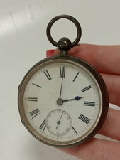 Antique London 1865 Silver Pocket Watch Roman Numerals Wind Vintage Timepiece