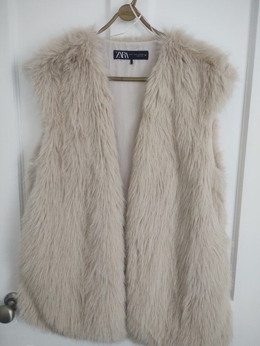Ladies cream fur gilet - cream/fur, gilet-size