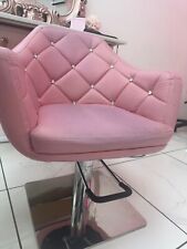 Pink Diamonte Salon Hair Dressing Chair  Height Ajustable 360 Degree Spin Around