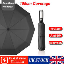 Large 10 Ribs Umbrella Auto Open Foldable Heavy-duty Rain Umbrella Windproof
