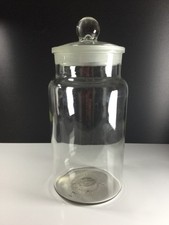 Vintage BRITISH MADE Glass STORAGE SWEETS S2 JAR with GROUND LID - FAB Cond.