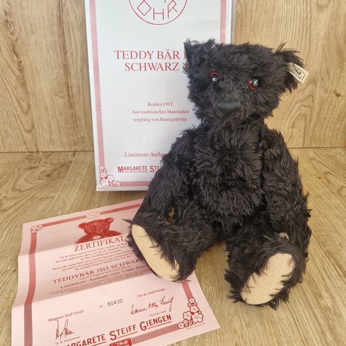 Steiff black teddy bear - bear, 1912