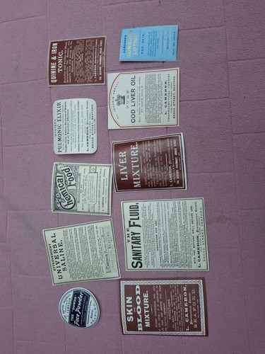 Vintage bottle labels - 10,