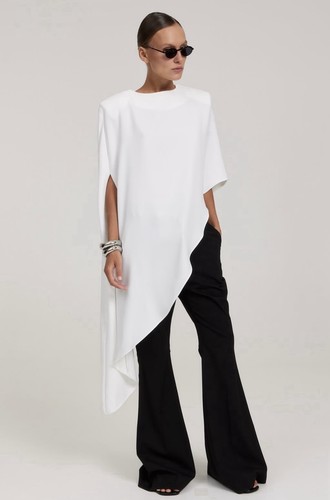 Beige moss asymmetrical - asymmetrical, cape
