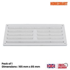 White Plastic Air Vent Louvre Grille with Flyscreen Cover Walls 165mm x 85mm