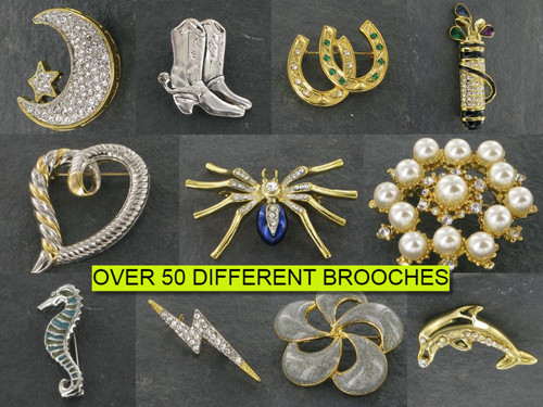 Gold silver brooches - gold,