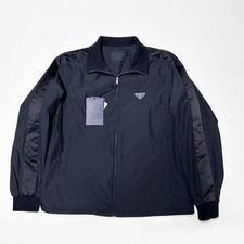 100% AUTHENTIC PRADA RE-NYLON SIZE 46 S SMALL SILK JACKET MENS BLACK