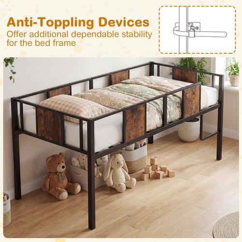 Low loft bed single size - size, w/