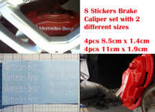 8 x Mercedes Benz  Brake Caliper Decal Permanent Vinyl Stickers - COLOUR White