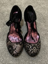 Joe Brown’s Ladies 4 Shoes Velvet Sparkly Ribbon Party Wedding Vintage Style.