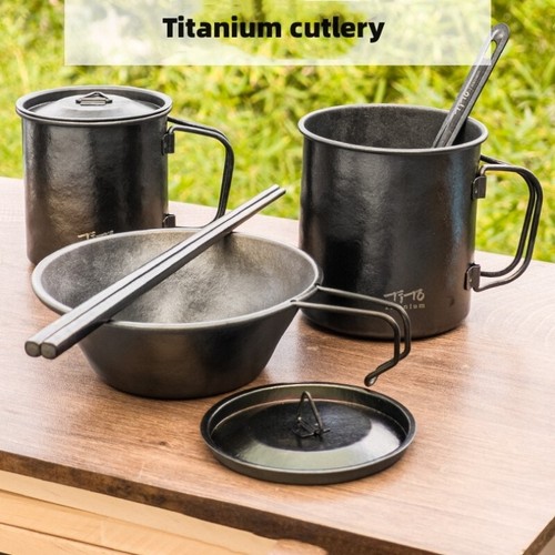 Titanium cutlery set outdoor - cutlery,