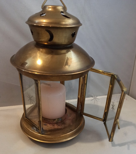 Brass etched glass tea - brass,