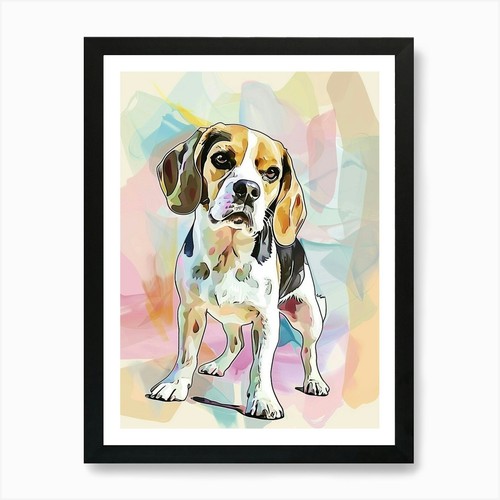 Pastel beagle dog watercolour - pastel,