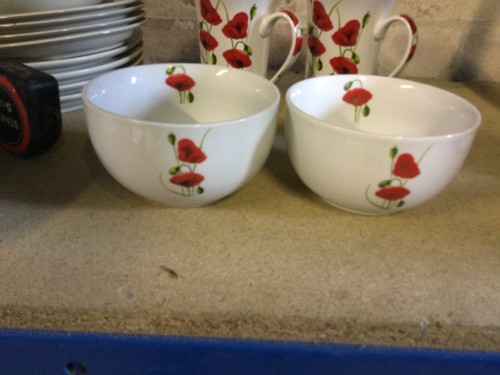 Dunelm poppy cereal bowls - dunelm,