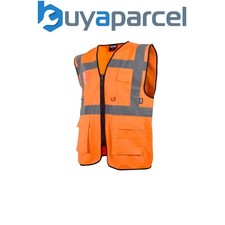 Scan SFV09-O Hi-Vis Utility Vest Waistcoat Orange - XL (48in) SCAHVUWXLO