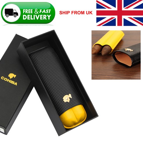 Yellow leather 2ct cigar - yellow,