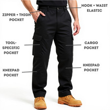 Mens work cargo trousers with - trousers,