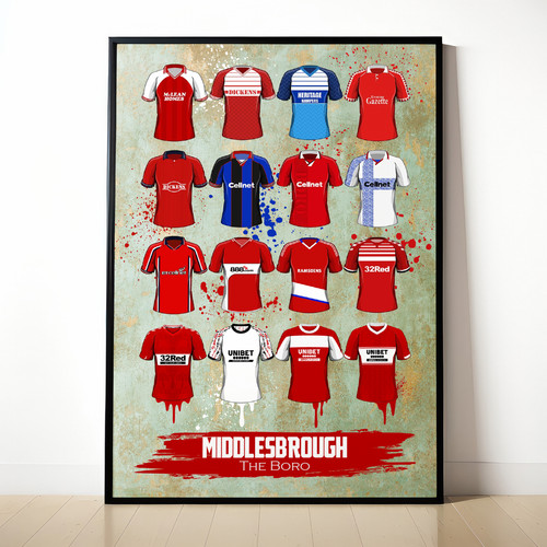 Middlesbrough painted shirt - middlesbrough,