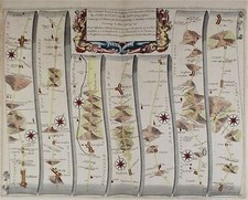 OLD ANTIQUE COACH ROAD MAP by