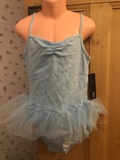 Bloch  blue Ballet leotard with attached tutu skirt BNWT  large child size 2