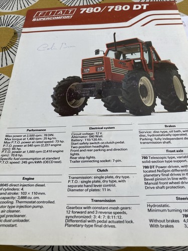 Fiat 780 780dt tractor - 780/780dt,