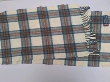 Sammy Lambswool Vintage Scarf Blue, Cream, Red Check