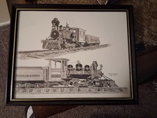 Pencil Drawing of Locomotives