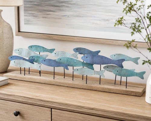 Wooden shoal fish - fish, ornament