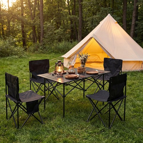 Folding camping table - table, and
