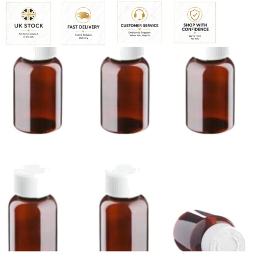 Reusable 50ml amber plastic - 50ml,