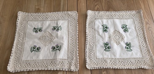 Vintage cream thistle - x2,
