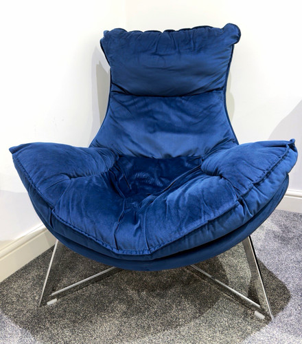 Blue upholstered armless - upholstered,