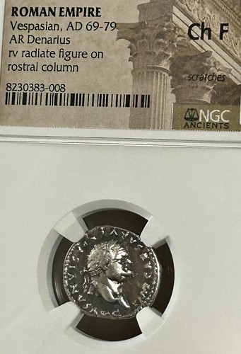 Vespasian denarius ngc f - ar,
