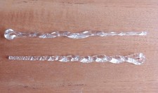 2 Long Glass Icicles Christmas Decorations 10" length 