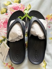 Ladies NEW CROCS navy Blue Flip Flops size 6
