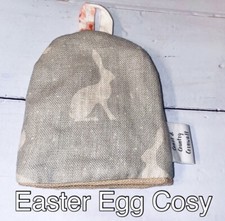 Peony And Sage Hares  Fabric Egg  Cosy - Laura Ashley Lining -Cabbages and Roses