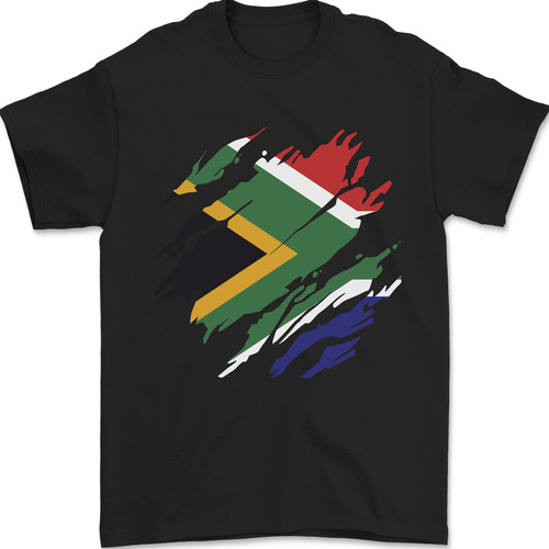 Torn south african flag - torn, africa