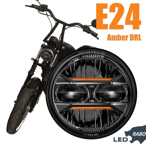 Black e24 led headlight - black,