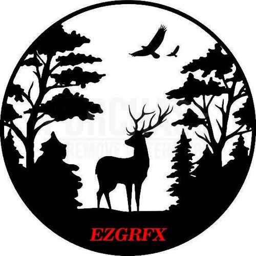 Large mountain deer vinyl - large,