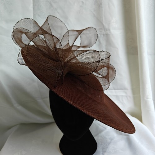 Brown flower wide - brown, brim