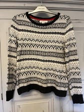 Logg H&M Sweater Women S black white & grey Fair Isle Wool Alpaca Blend Nordic