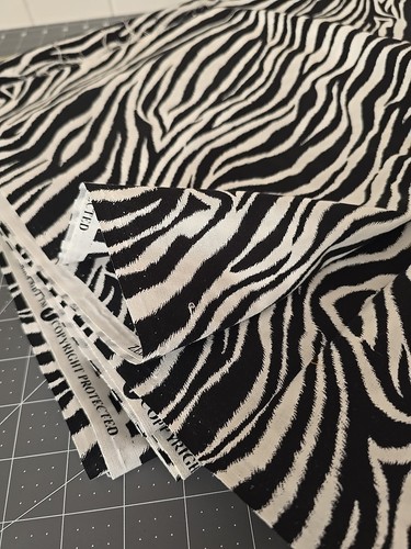 Zebra skin black white fabric - skin,