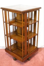 Beautiful Victorian Oak Revolving Bookcase.