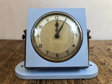 TEMCO BLUE ELECTRIC MANTEL / DESK CLOCK - WORKING
