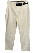 Captain Tortue Trousers Womens Size UK 12 W32 Leg 28 Trend Smart Cream High Rise