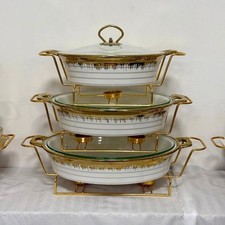 3 Pcs Luxury Ceramic Chafing