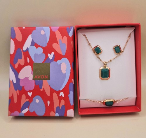 Avon jewellery set gold finish - avon,