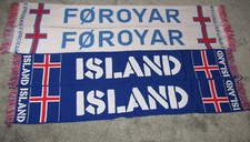 2x Faroe Islands Føroyar & 2x Iceland Ísland Football Fan Scarves