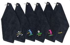 Personalised Golf Towel Sports Towel Embroidered 6 Different Designs